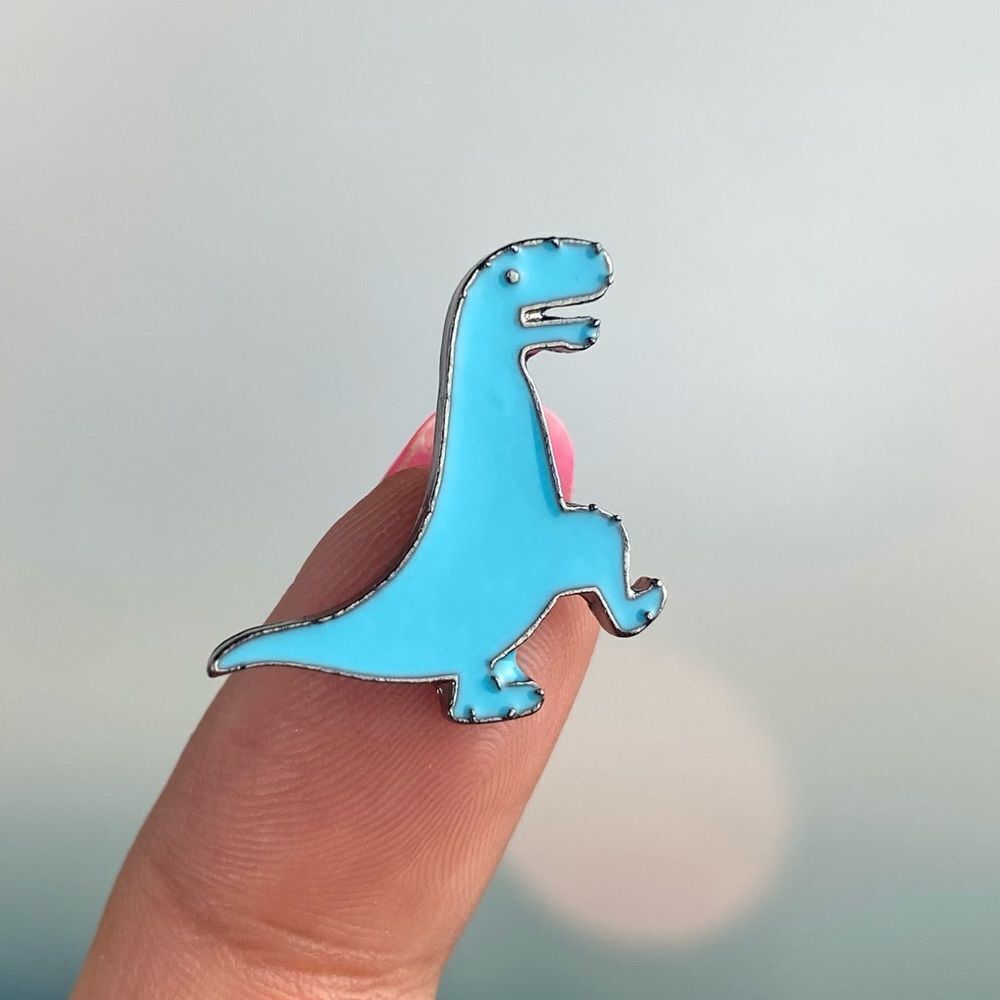 T-Rex Blue Small Enamel Pin/ Brooch Lapel
